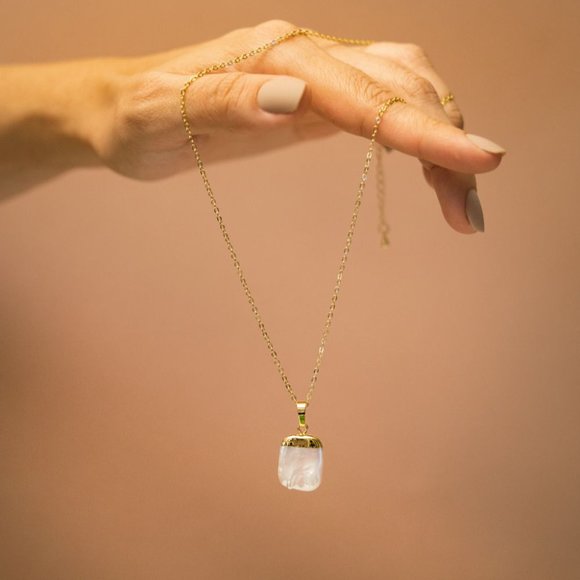 AYANA Pearl Gold Plated Crystal Pendant for Optimism, Sincerity & Self-Love - Picture 8 of 9